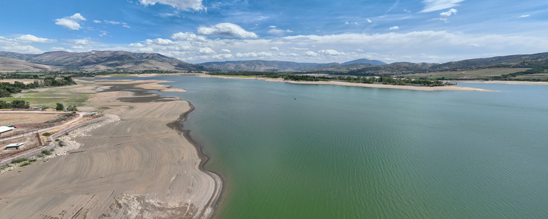 360° panoramic view of Pineview Reservoir from the Wellfields, August 28, 2026